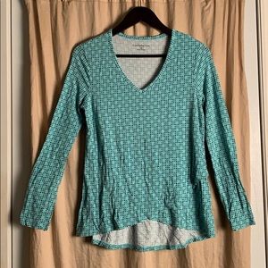 Soft turquoise patterned top